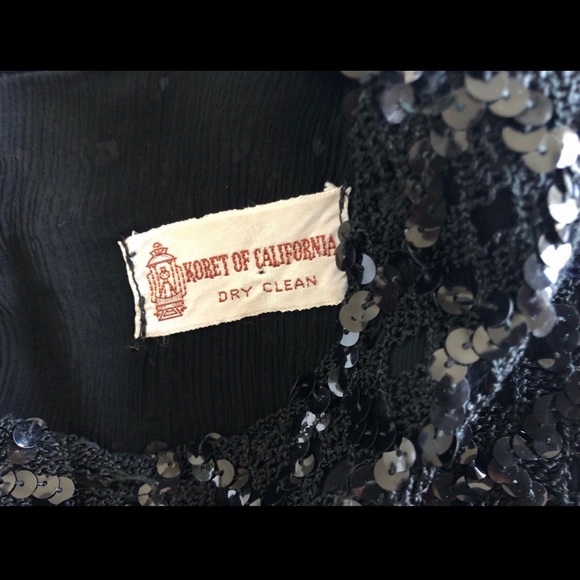 1960 Vintage Pinup sequin top button up back SZ-S - Picture 6 of 7